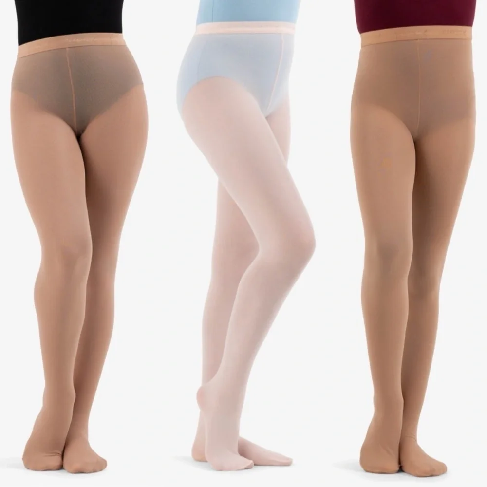 Capezio Ultra Soft Footed Tights Lot of 3 Size 8-12 Suntan Pink Light Suntan New